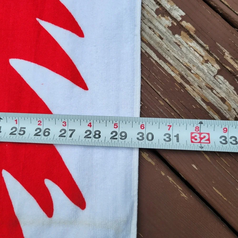 Vintage R.A. Briggs NOT! Graphic Beach Towel 90s Pop Culture White Red Cotton‎